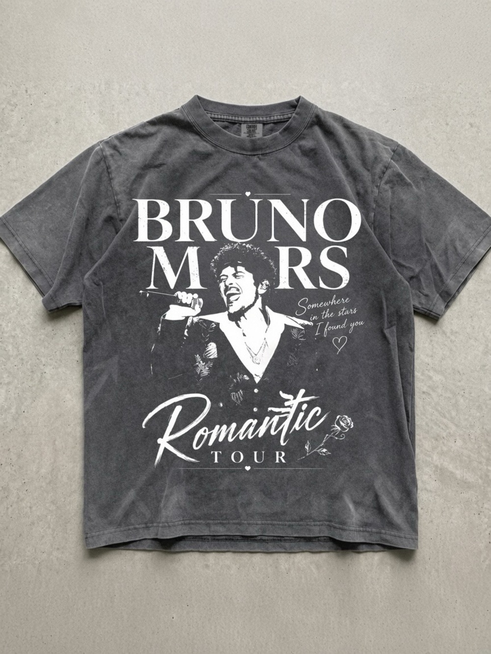 Bruno Mars Romantic Tour 2026, Concert Music Lover Merch Comfort Color Tee